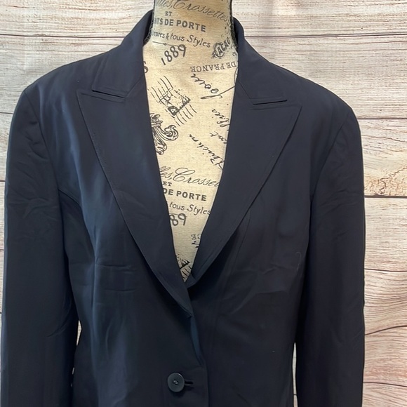 Lafayette 148 NY Blazer Wool Blend Size 12 Black - Picture 2 of 9